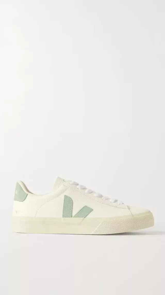 Net sustain campo suede-trimmed leather sneakers White