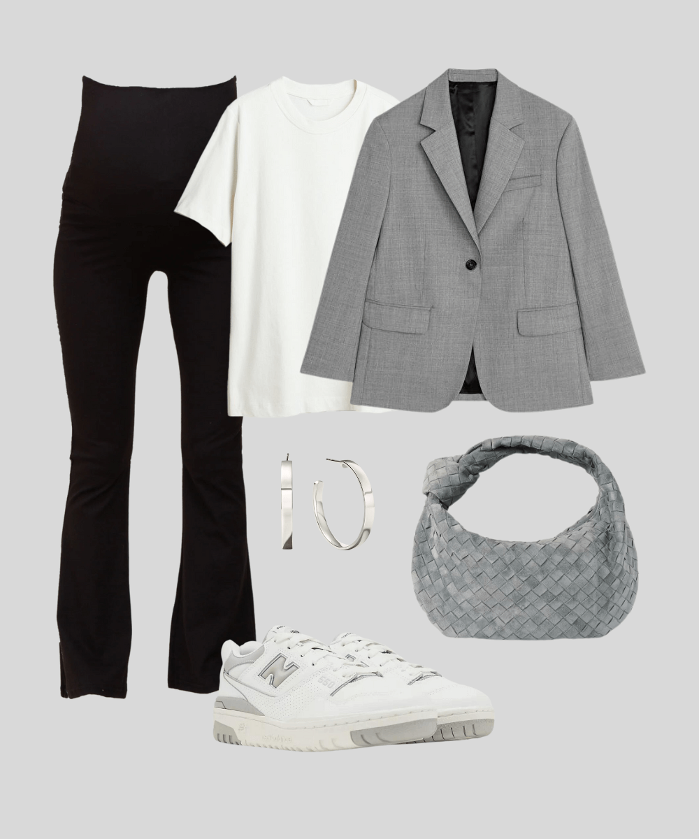 Cover Image for Effortless white tee | Oversized grey blazer | New Balance sneakers | Bottega Veneta bag