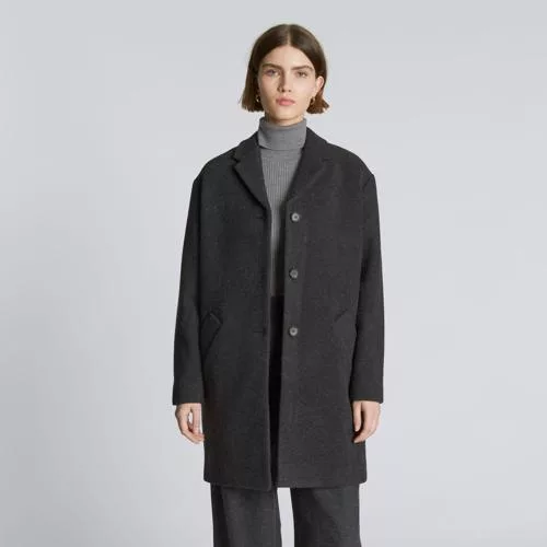 The italian rewool® cocoon coat Black