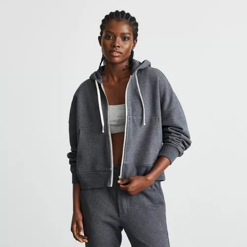 The track organic cotton hoodie Grey