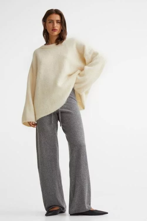Cashmere knit pants Grey