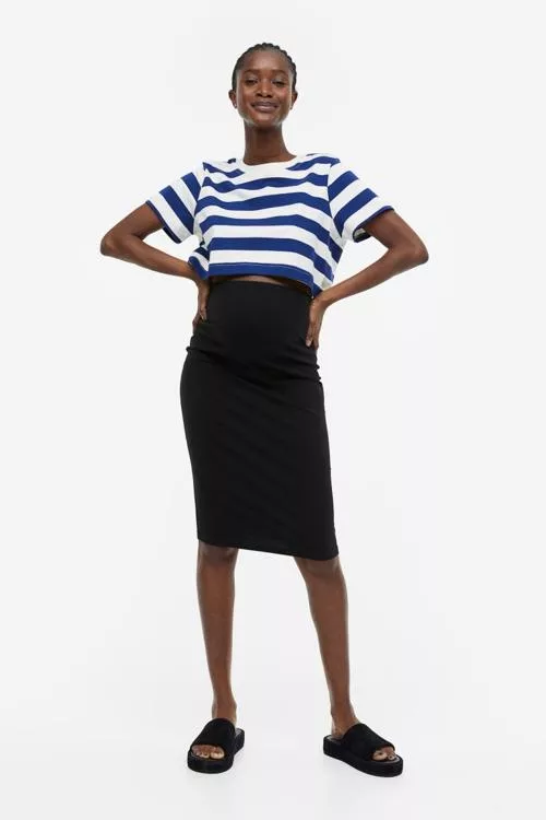 Mama 2-piece top and skirt set Dark blue/striped