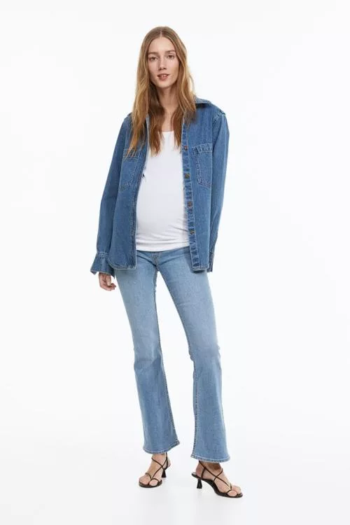 Mama flared high jeans Light denim blue