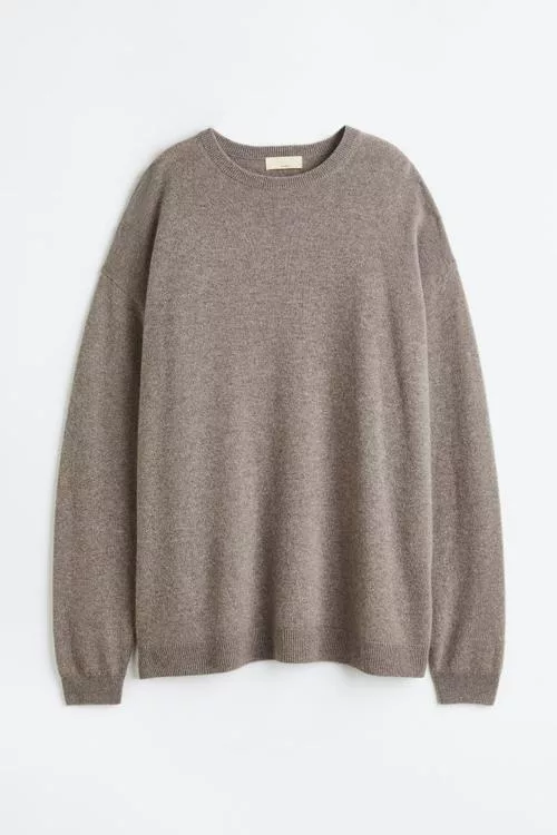 Oversized cashmere sweater Taupe