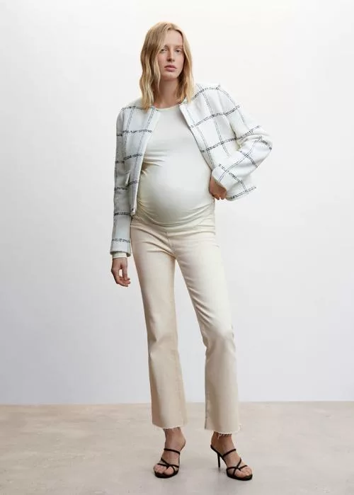 Maternity flared cropped jeans Off White