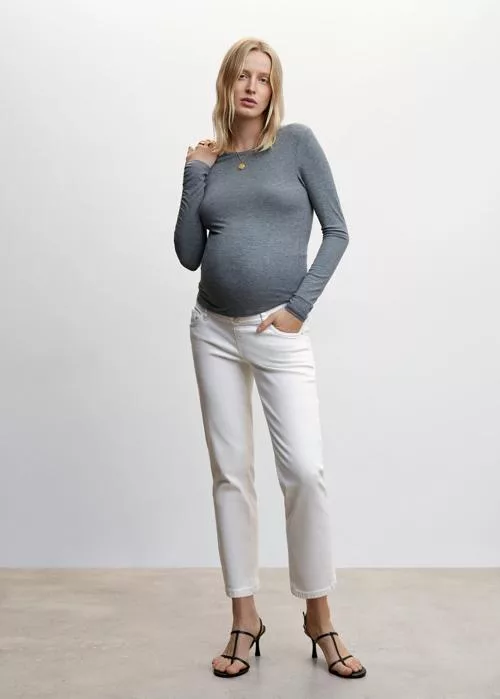 Maternity straight jeans White