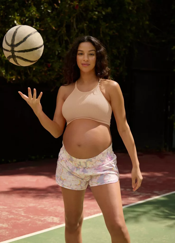 FP Movement X HATCH- Happiness Runs Maternity Crop Top, Neon Coral,