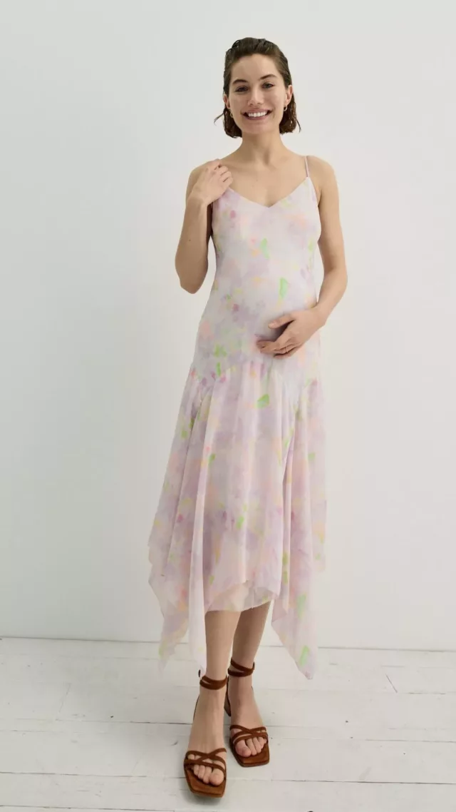 The Annette Dress, Pink Shadow Floral,