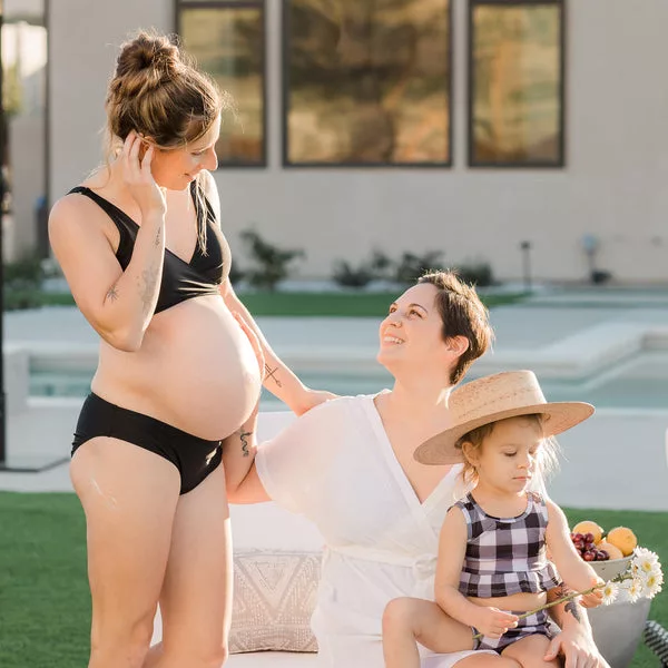 Low rise maternity & postpartum bikini bottoms Black