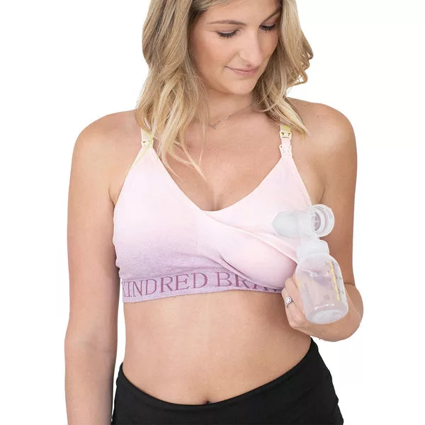 Sublime® hands-free pumping & nursing sports bra Ombre Purple