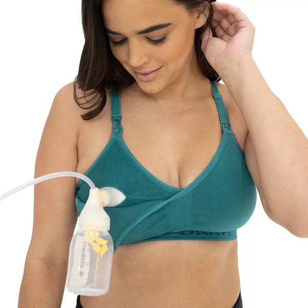 Sublime® hands-free pumping & nursing sports bra Teal