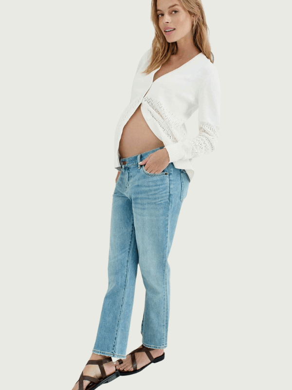 The Crop Maternity Jean, Light Wash,