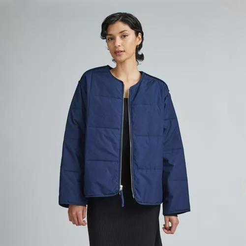 The Quilted Cotton Liner Navy