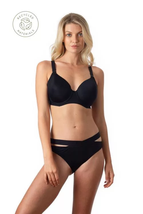 Defy contour black nursing bra - flexi underwire