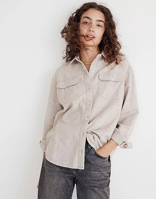 Donegal flannel kentwood oversized shirt-jacket Donnegal As Per Header