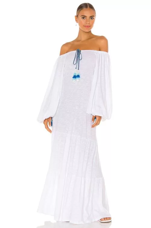Pima pea dress in white