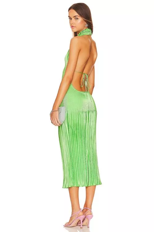Soiree klum gown in neon lime