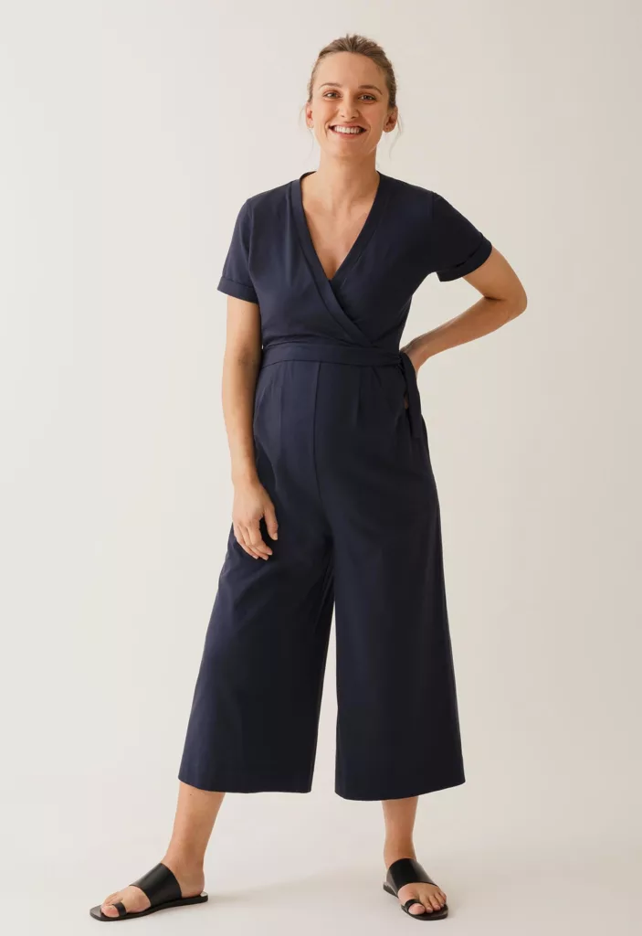 Maternity Jumpsuit With Nursing Access Midnight Blue