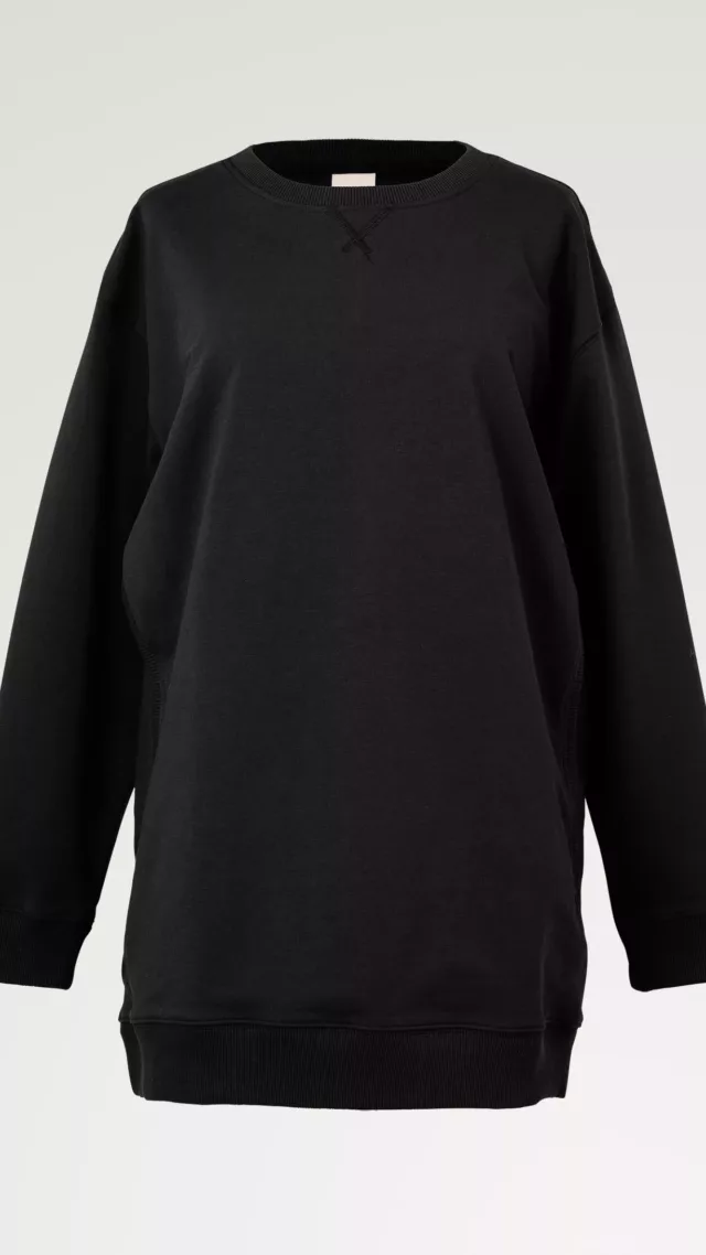 Maternity Sweatshirt With Nursing Access Black