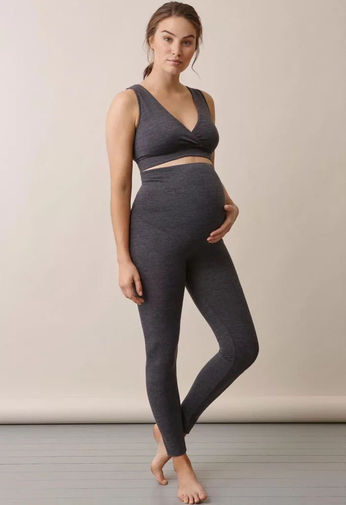 Maternity Wool Leggings Dark Grey Melange