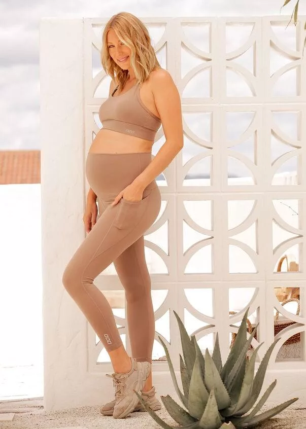 Lj Maternity Phone Pocket Ankle Biter Leggings Bone