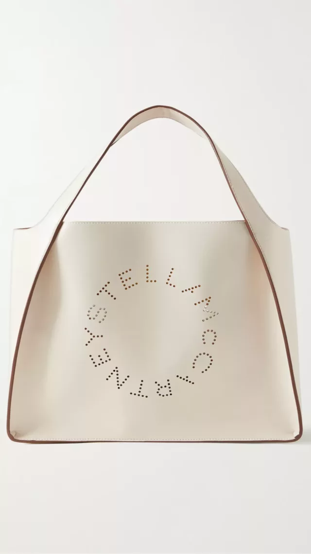 + Net Sustain Perforated Vegetarian Leather Tote White