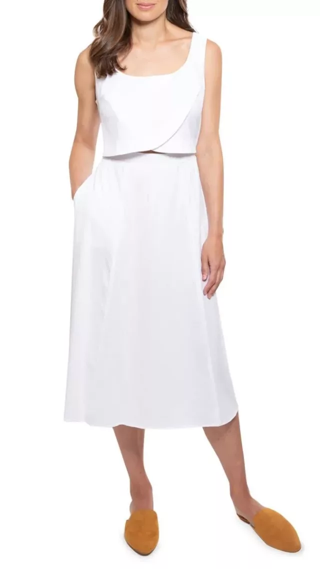 Crossover Nursing Dress White
