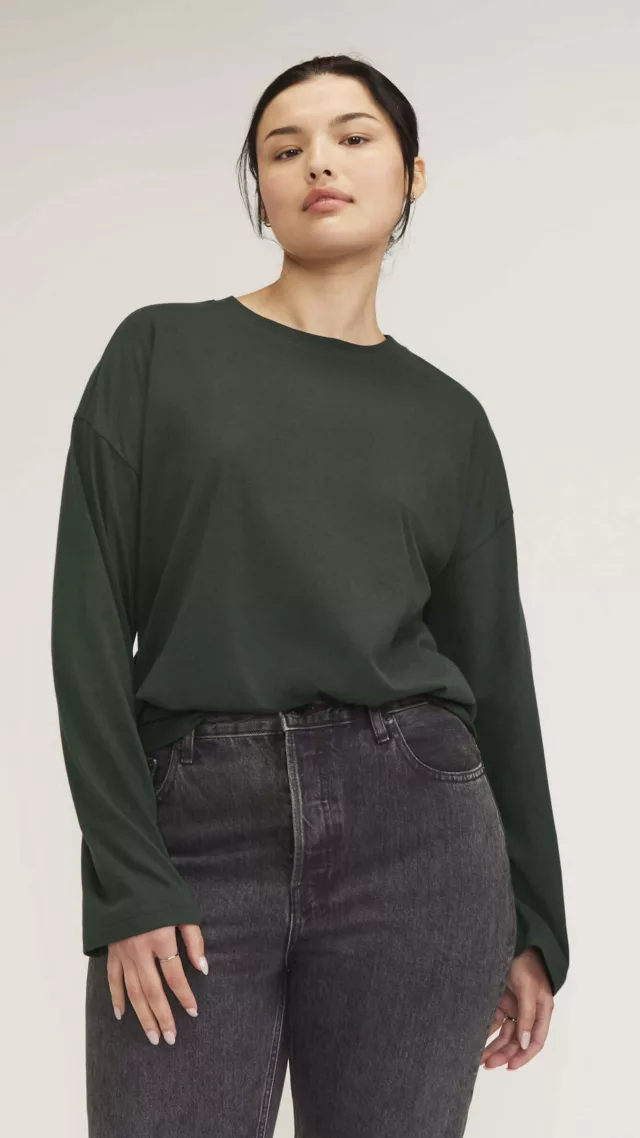 The Organic Cotton Relaxed Long Sleeve Tee Scarab