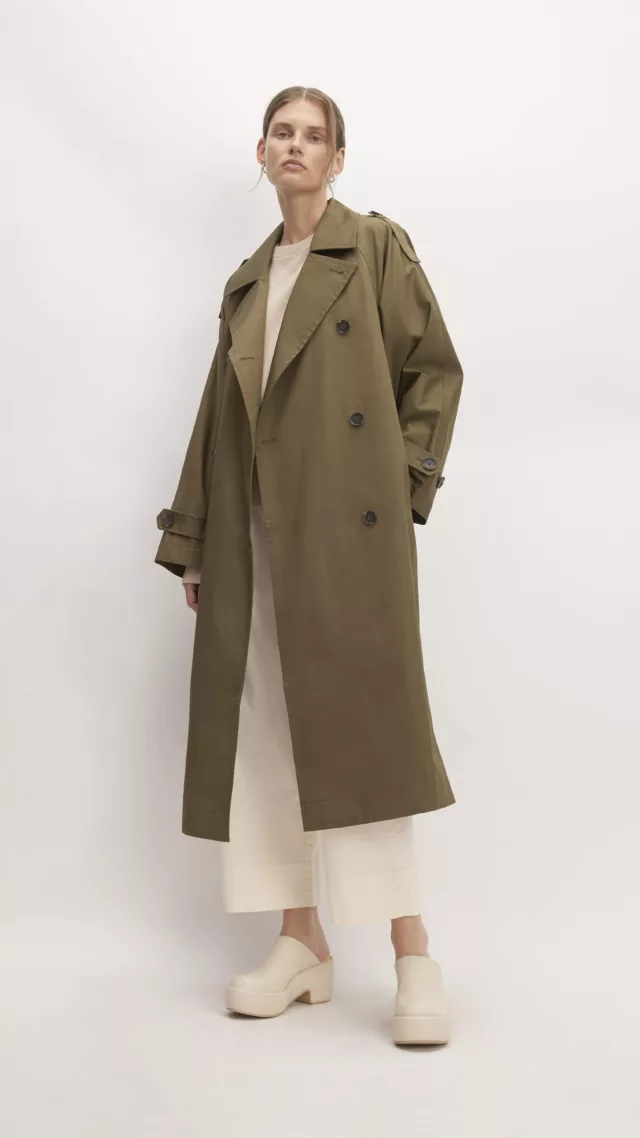 The Cotton Long Trench Coat Beech