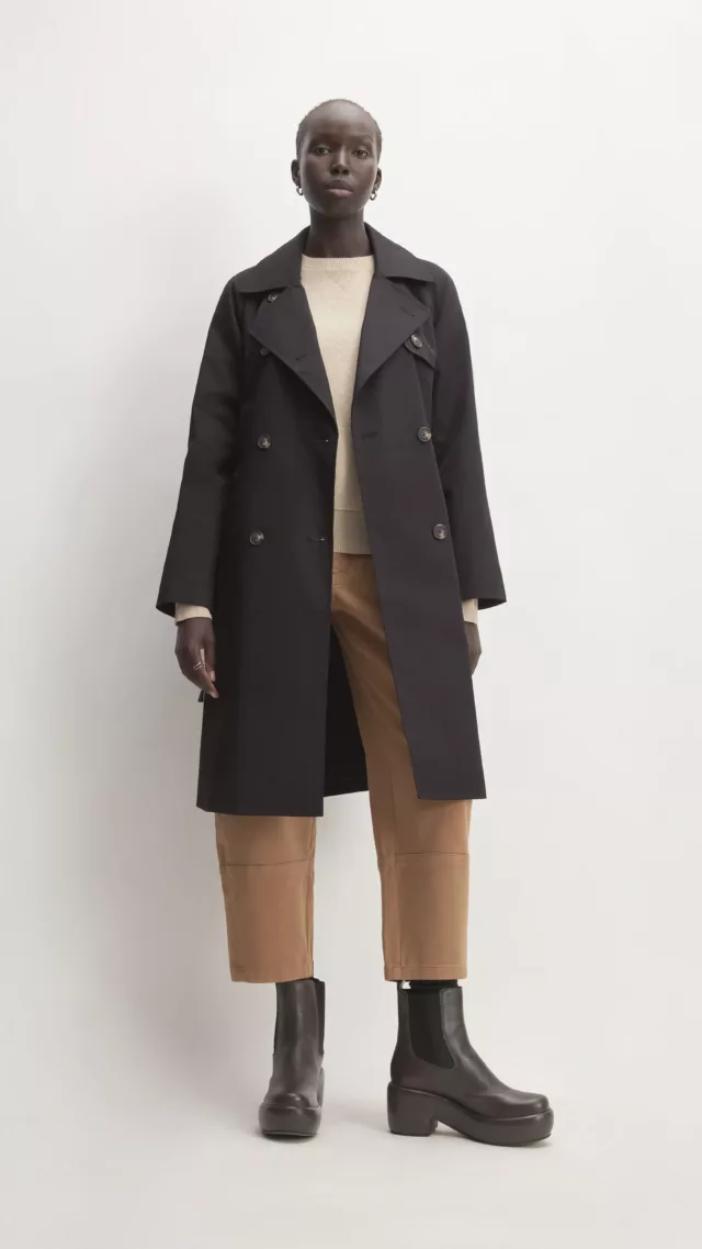 The Cotton Modern Trench Coat Black