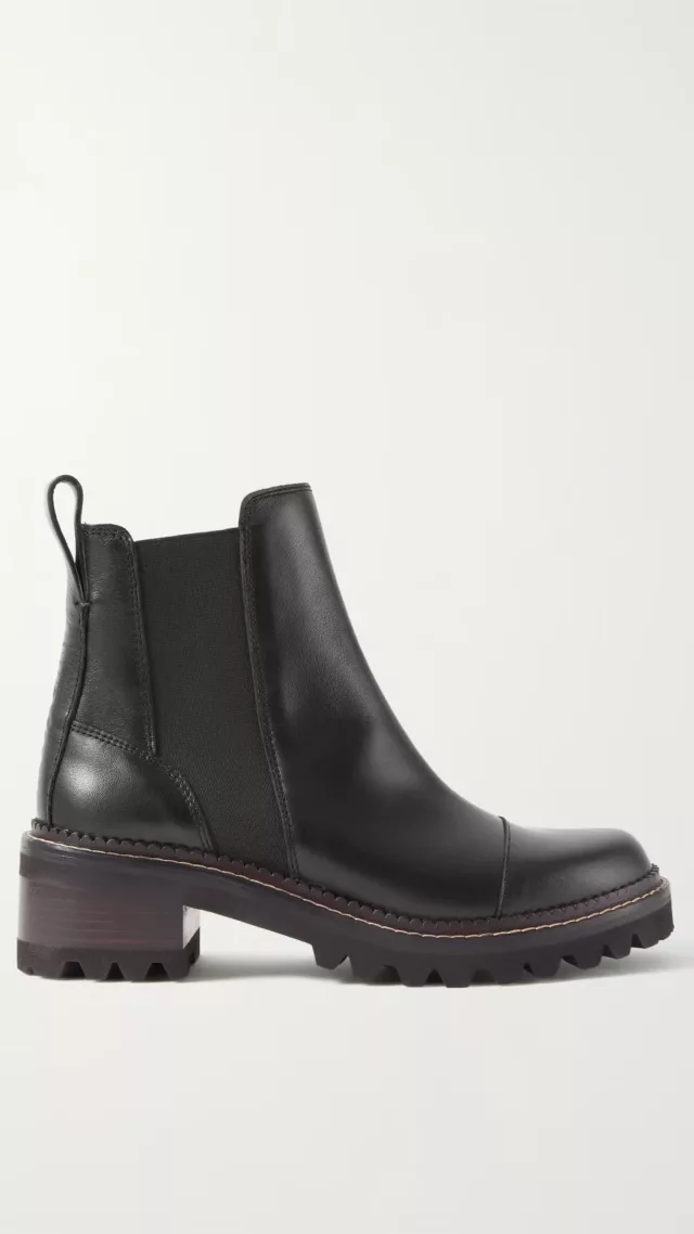 Mallory Leather Chelsea Boots Black