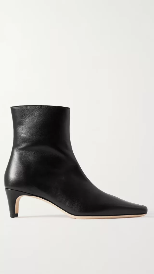 Wally Leather Ankle Boots Black
