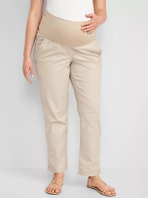 Maternity Rollover-Waist Ogc Chino Pants A Stone S Throw