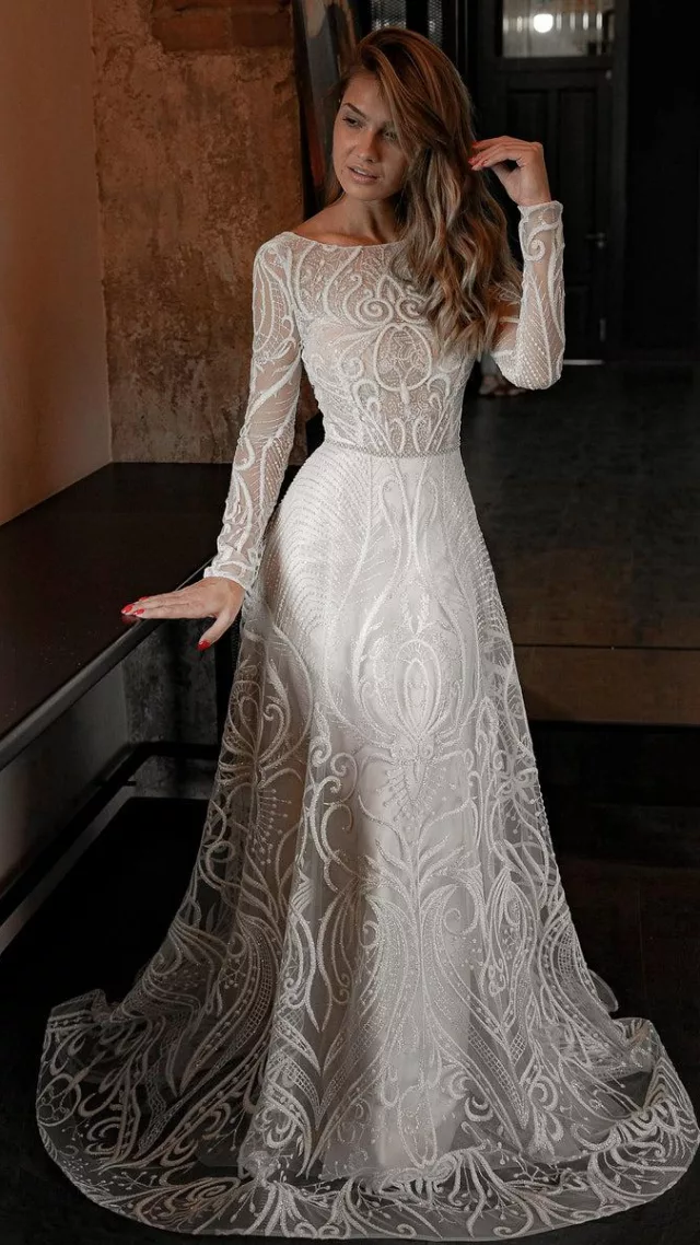 Lace A-Line Wedding Dress Toba Light Ivory