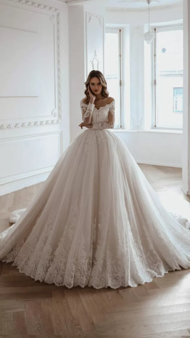 Lace Wedding Dress Elizabett Deco Soft Pink