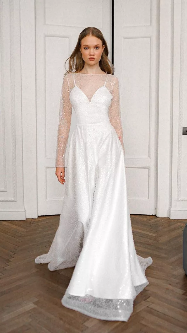 Sparkly Wedding Dress Feilin Light Ivory