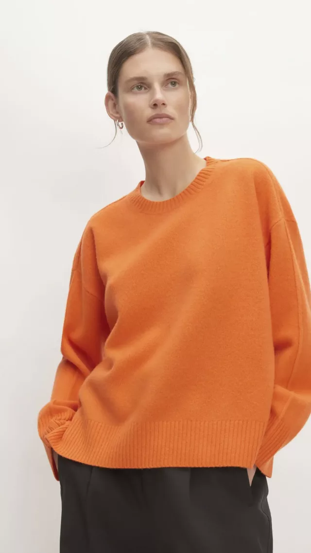 The Good Merino Wool Crewneck Sweater Orange
