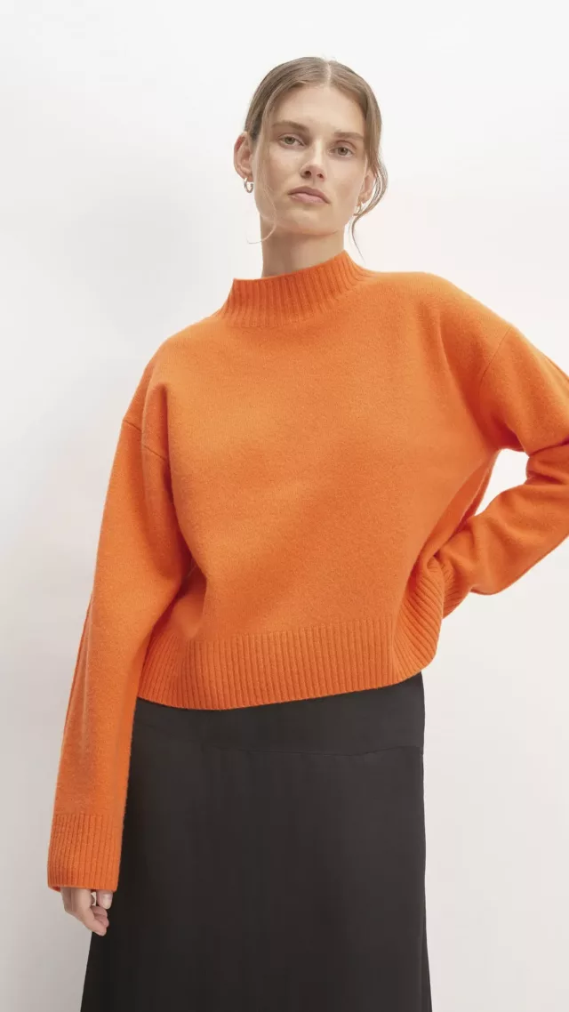 The Good Merino Wool Mockneck Sweater Orange