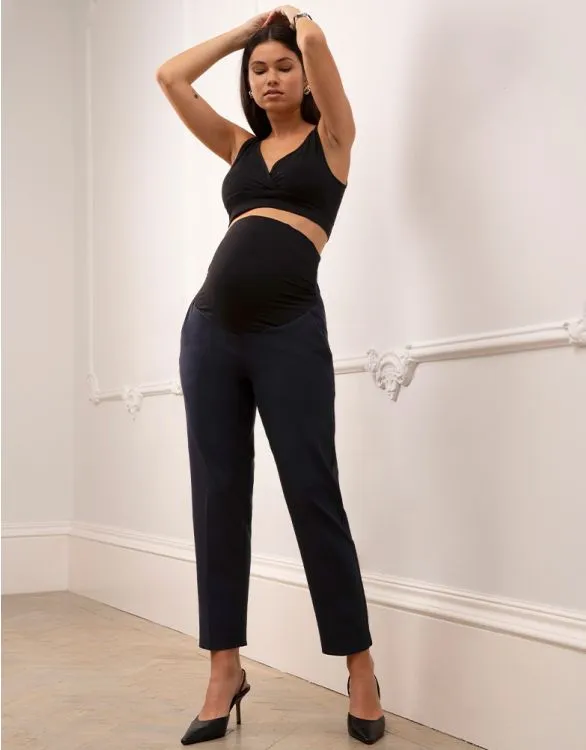 Tapered Navy Maternity Pants