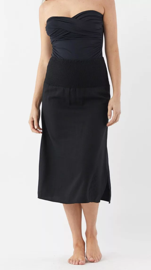 Straight Midi Skirt Black