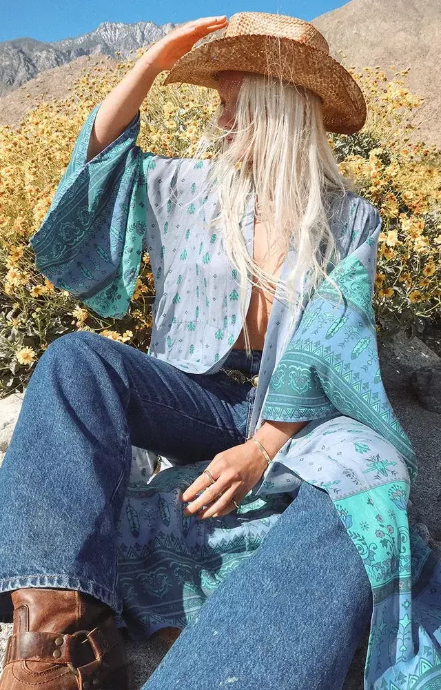 Desert Wanderer Maxi Robe Turquoise Dawn