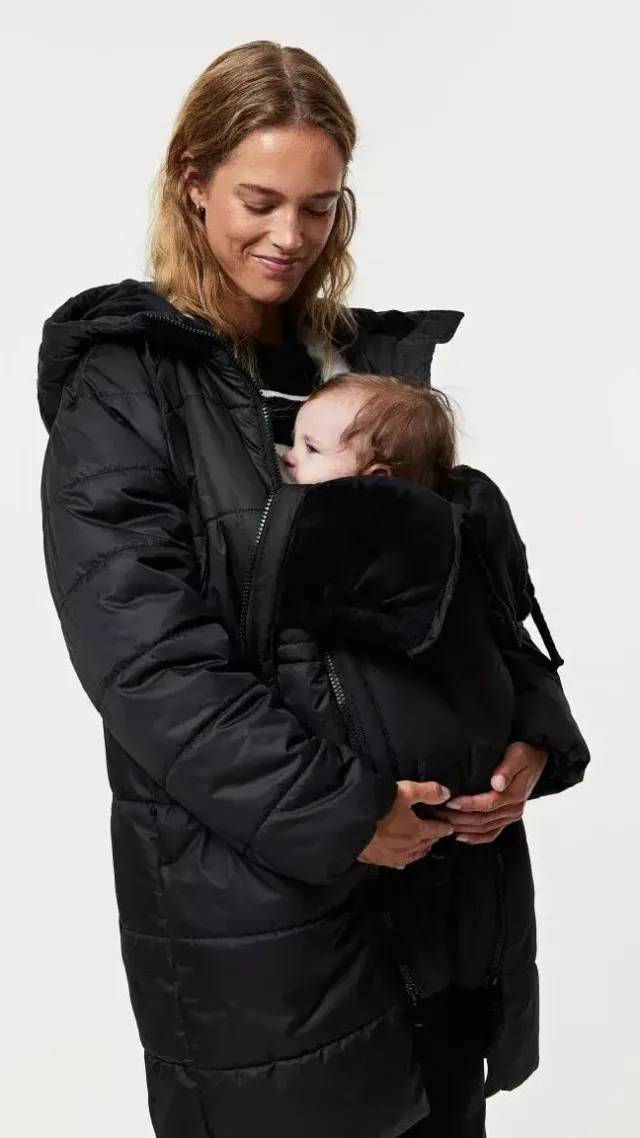 Mama Before & After Babywearing Puffer Coat Black