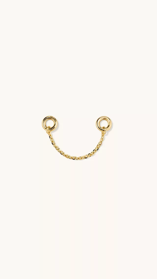Single Stud Chain Connector K Yellow Gold