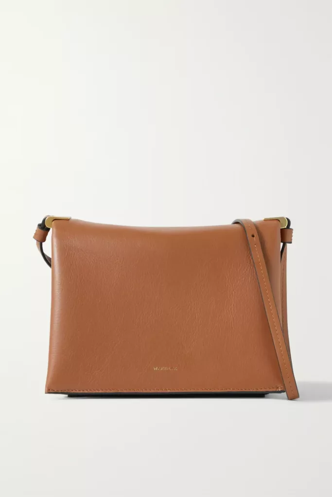 Uma Box Leather Shoulder Bag Brown