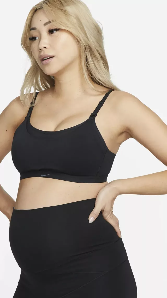 Nike Alate (M) Women'S Light-Support Lightly Lined Nursing Sports Bra (Maternity) Black/Cool Grey