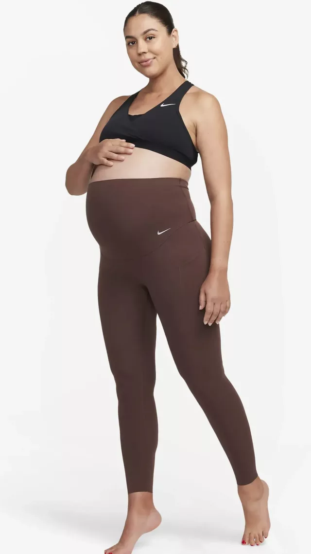 Nike Zenvy (M) Women'S Gentle-Support High-Waisted 7/8 Leggings With Pockets (Maternity) Earth
