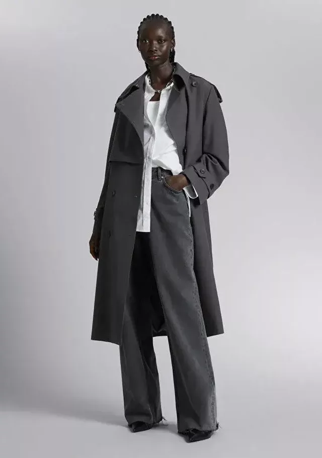 Belted Trench Coat Grey