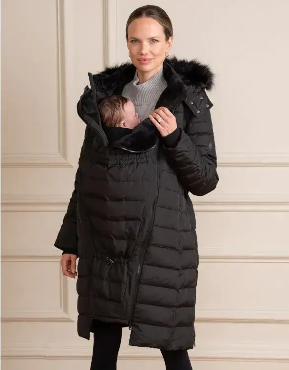 Black 3 In 1 Down Maternity Coat