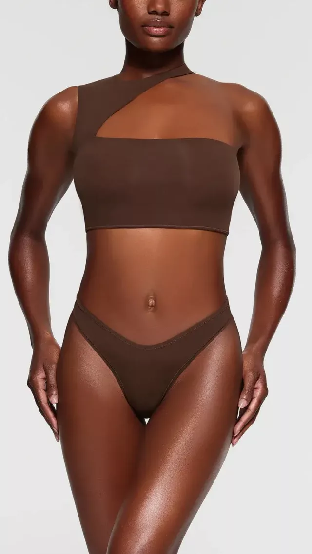 Cut Out Super Cropped Top Cocoa