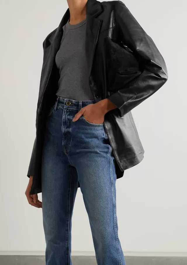 + Net Sustain Brooke Leather Blazer Black